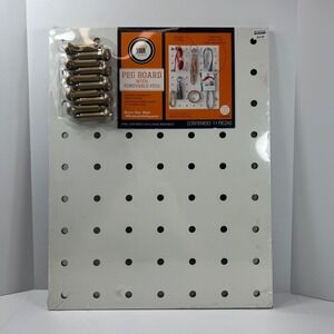 11" x 14" Equip Your Space White Pegboard With 10 Removable Gold Pegs Organize